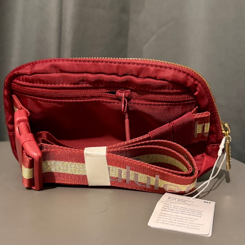Limited edition Maroon and Golden Belt bag